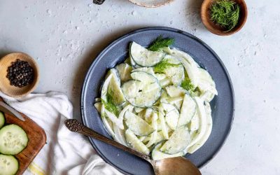 Paleo Creamy Cucumber and Cabbage Cole Slaw